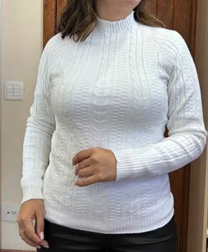 BLUSA AJUSTADA GOLA ALTA TEXTURA EM TRANÇAS 1520_20827_302_GG 1520 